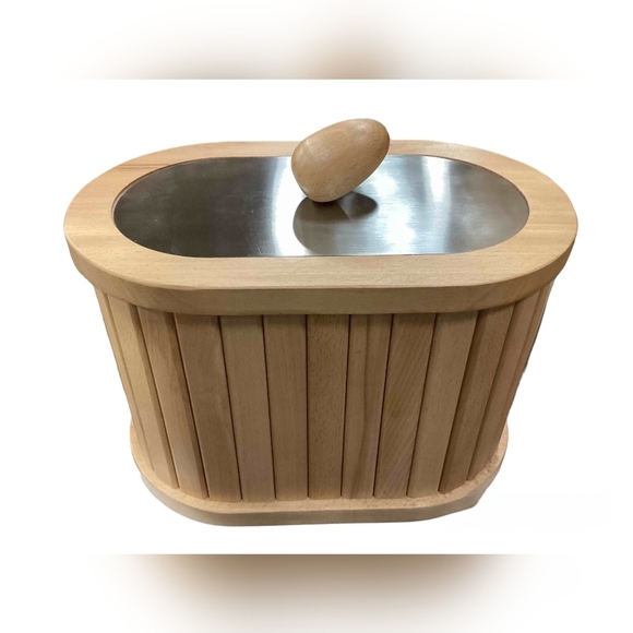 Rustic Bread Box Wood & Metal - Picture 1 of 2